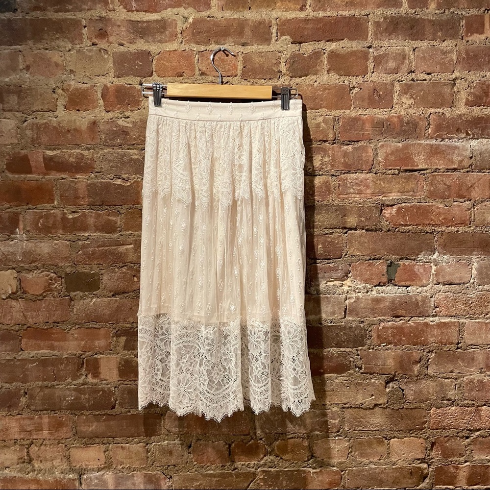 H&M Blush Pink lace layered skirt